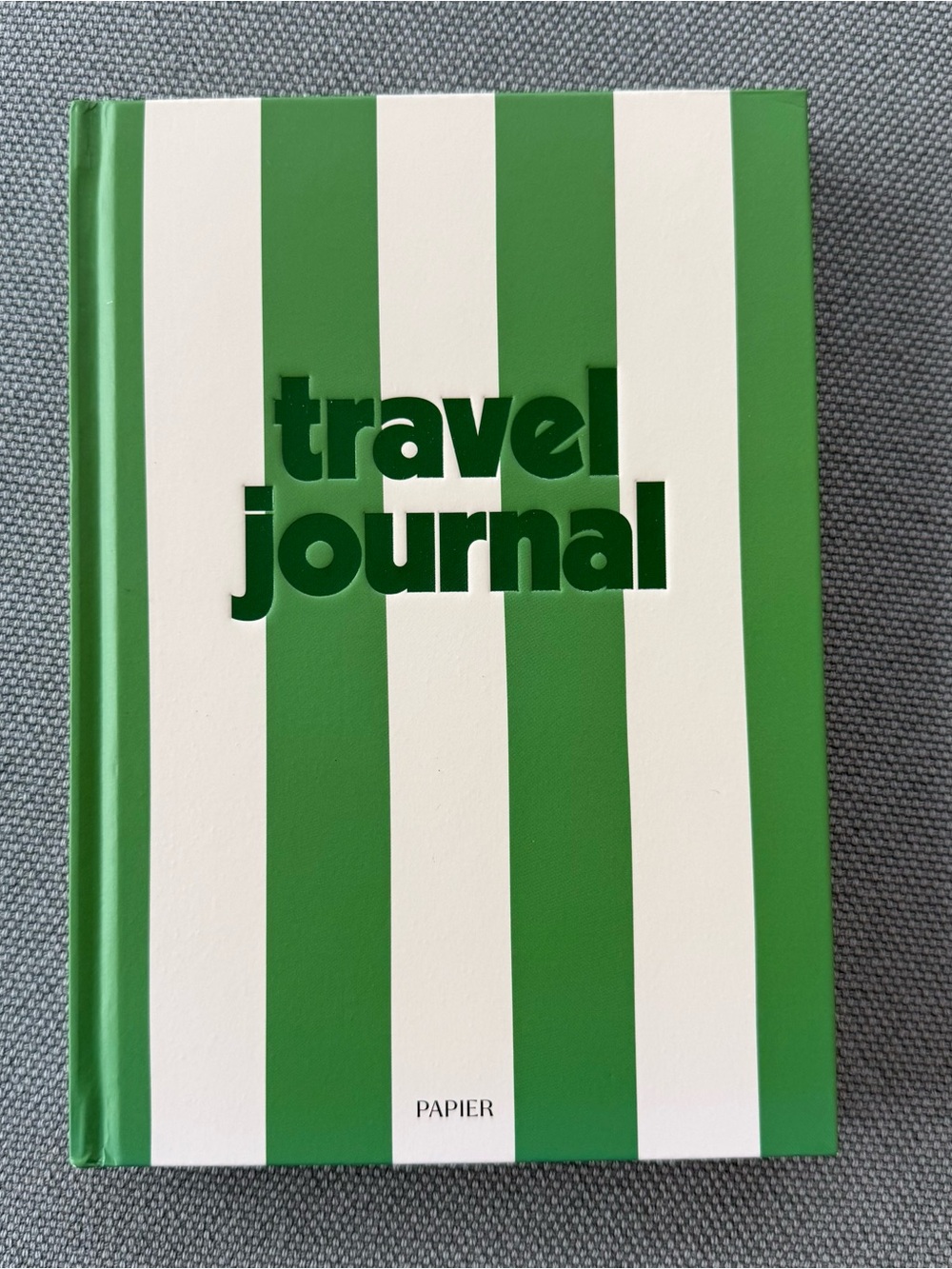 Green Striped Travel Journal